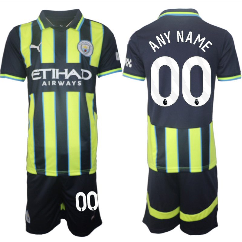 Men 2024-2025 Club Manchester City away black green customized Soccer Jersey